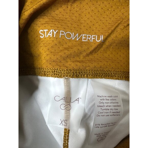 Calia Womens XS Yellow Multicolor High-Waisted Leggings With Pockets - Picture 5 of 9